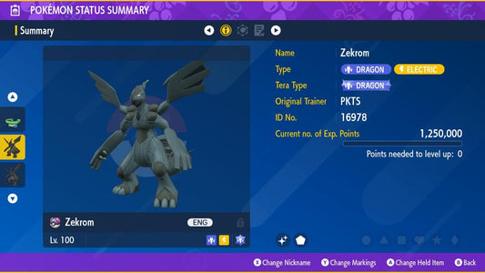 SHINY 6IV ZEKROM / Pokémon Scarlet and Violet / 6IV Pokemon / Shiny Pokemon / Competitive /  Free Shiny / Fast Trade / Pokerus /