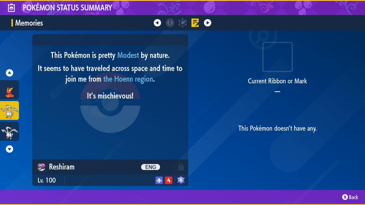 SHINY 6IV RESHIRAM / Pokémon Scarlet and Violet / 6IV Pokemon / Shiny Pokemon / Competitive /  Free Shiny / Fast Trade / Pokerus /