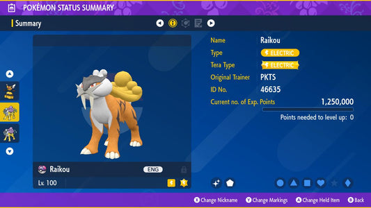 SHINY 6IV RAIKOU / Pokémon Scarlet and Violet / 6IV Pokemon / Shiny Pokemon / Competitive /  Free Shiny / Fast Trade / Pokerus /