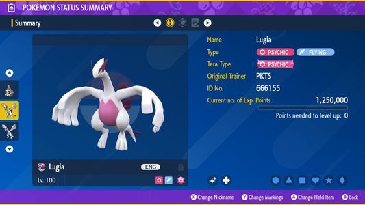 SHINY 6IV LUGIA / Pokémon Scarlet and Violet / 6IV Pokemon / Shiny Pokemon / Competitive /  Free Shiny / Fast Trade / Pokerus /