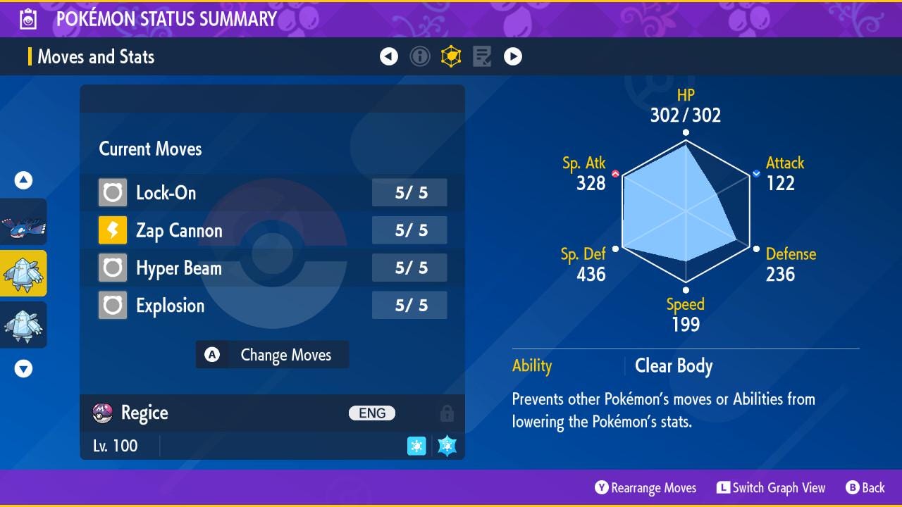 SHINY 6IV REGICE / Pokémon Scarlet and Violet / 6IV Pokemon / Shiny Pokemon / Competitive /  Free Shiny / Fast Trade / Pokerus /