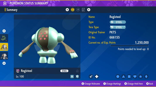 SHINY 6IV REGISTEEL / Pokémon Scarlet and Violet / 6IV Pokemon / Shiny Pokemon / Competitive /  Free Shiny / Fast Trade / Pokerus /
