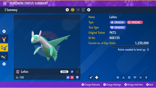 SHINY 6IV LATIOS / Pokémon Scarlet and Violet / 6IV Pokemon / Shiny Pokemon / Competitive /  Free Shiny / Fast Trade / Pokerus /