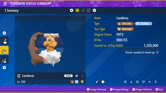 SHINY 6IV LANDORUS EV Trained | Scarlet & Violet Pokémon | Battle Ready Competitive | Free Bonus Shiny |