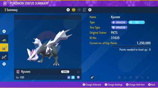 SHINY 6IV KYUREM / Pokémon Scarlet and Violet / 6IV Pokemon / Shiny Pokemon / Competitive /  Free Shiny / Fast Trade / Pokerus /