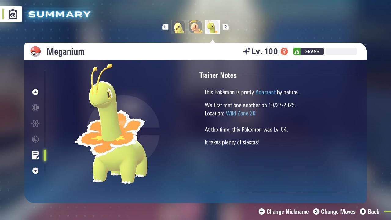 SHINY 6IV MEGANIUM / Pokémon Legends ZA / 6IV Pokemon / Shiny Pokemon / Competitive / Fast Trade / Pokerus / Rare Pokemon