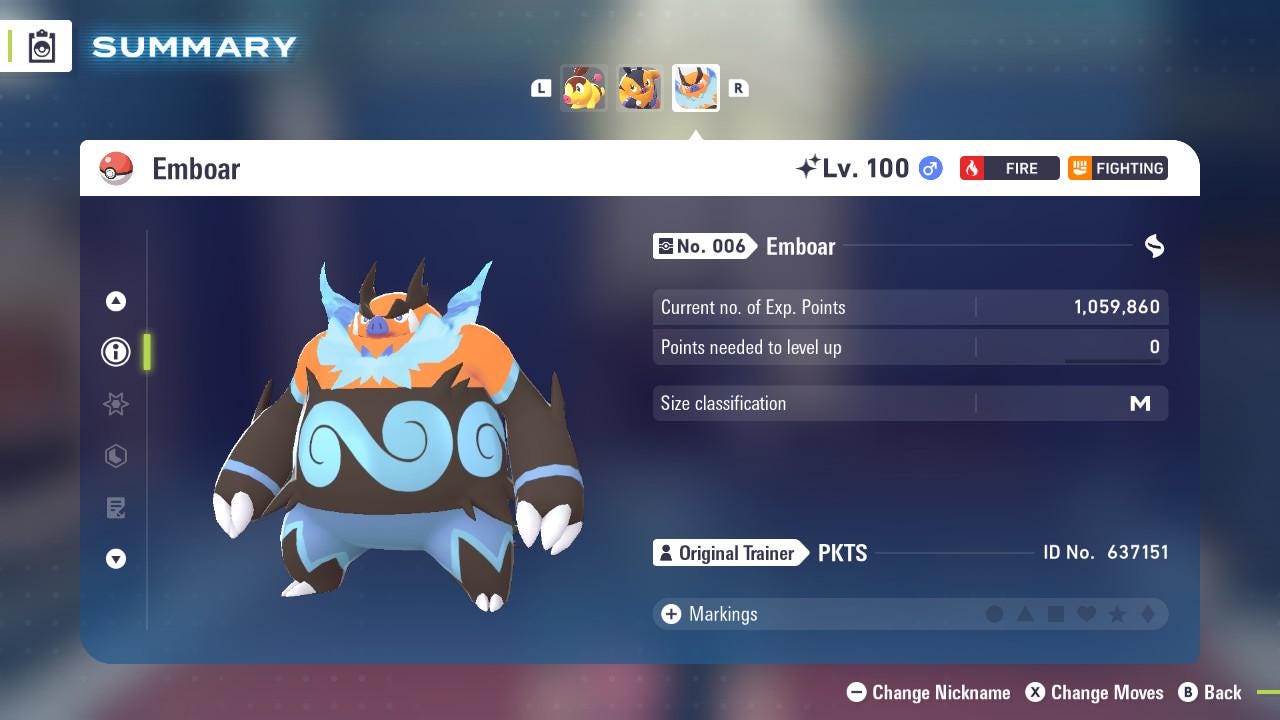 SHINY 6IV EMBOAR / Pokémon Legends ZA / 6IV Pokemon / Shiny Pokemon / Competitive / Fast Trade / Pokerus / Rare Pokemon