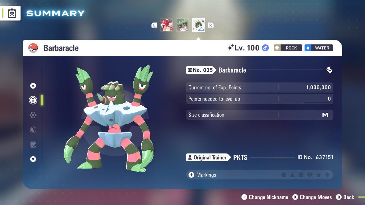 SHINY 6IV BARBARACLE / Pokémon Legends ZA / 6IV Pokemon / Shiny Pokemon / Competitive / Fast Trade / Pokerus / Rare Pokemon