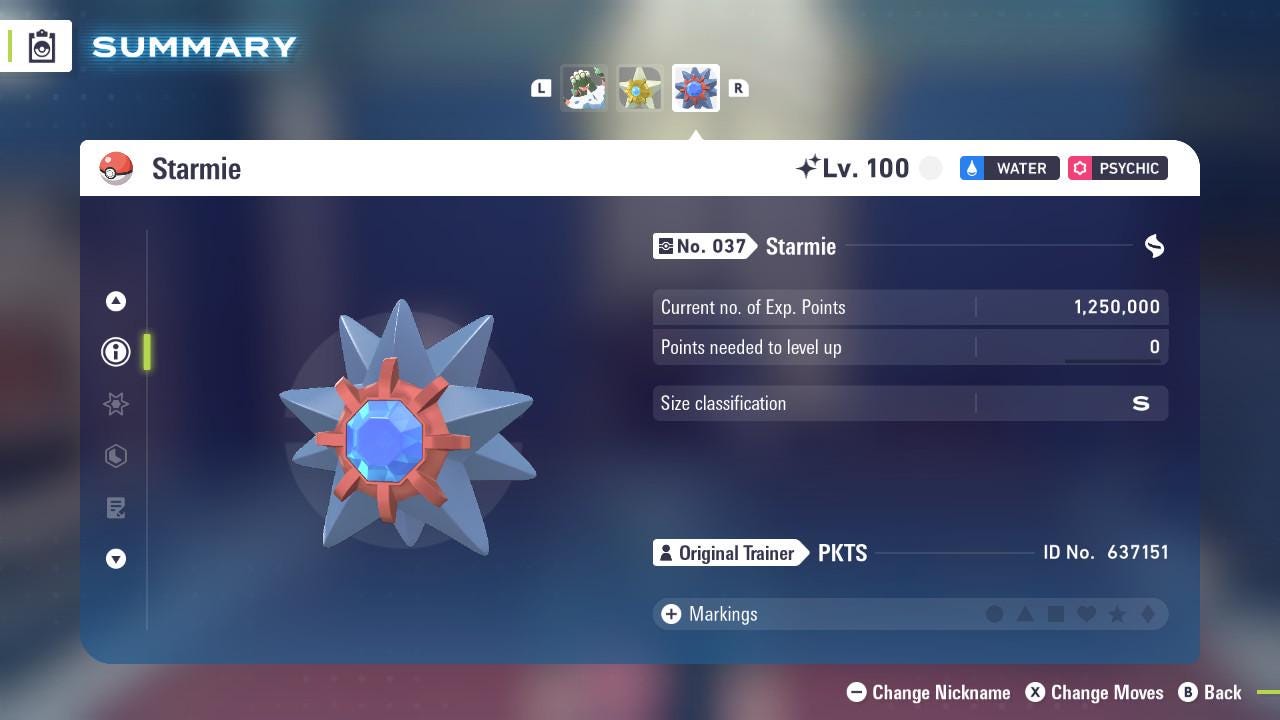 SHINY 6IV STARMIE / Pokémon Legends ZA / Competitive Set Battle Ready EV Trained / Shiny Pokemon / Customizable / Fast Trade /