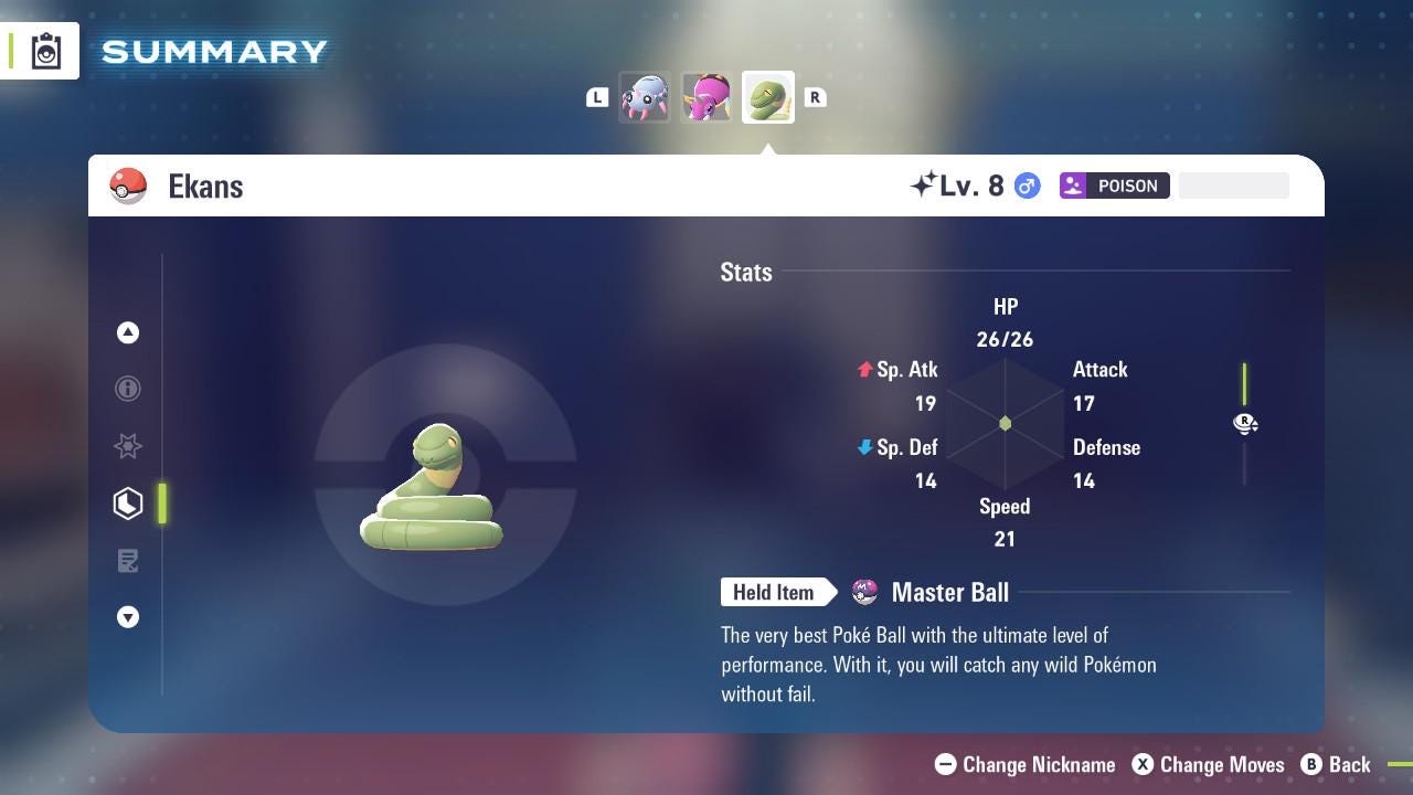 SHINY 6IV EKANS / Pokémon Legends ZA / 6IV Pokemon / Shiny Pokemon / Competitive / Fast Trade / Pokerus / Rare Pokemon