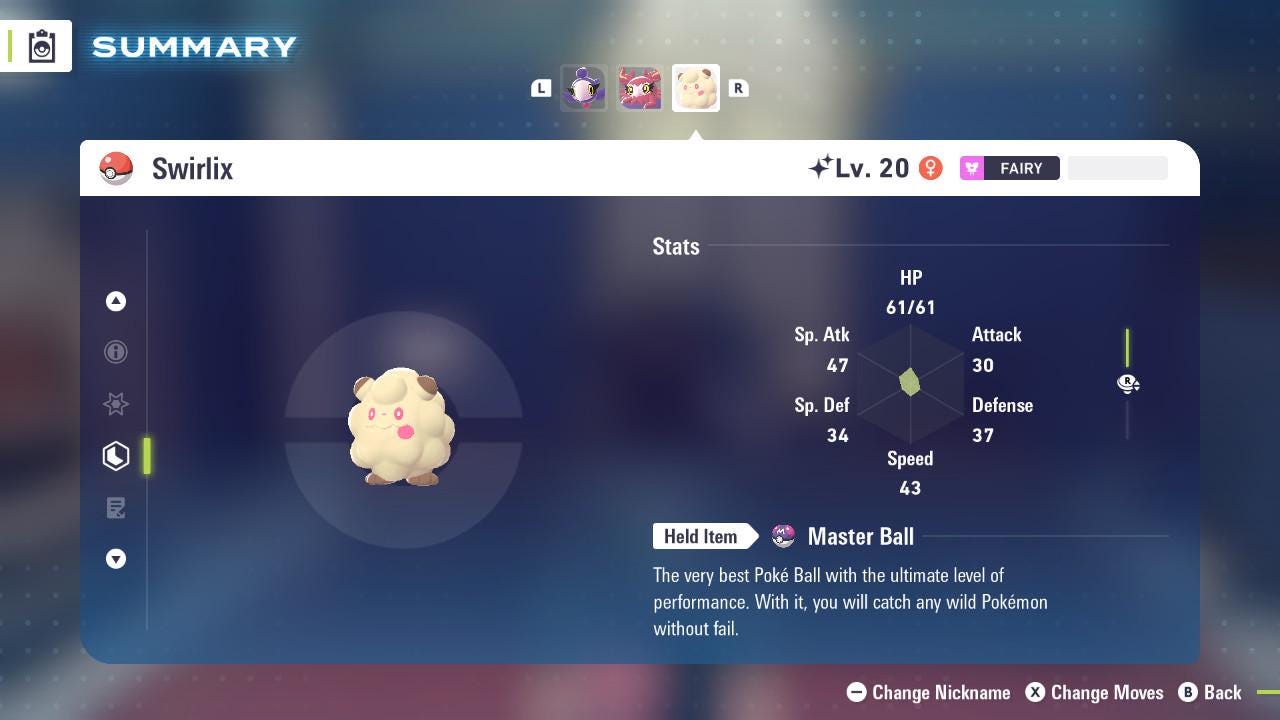 SHINY 6IV SPRITZEE / Pokemon Legends Z-A / 6IV Pokemon / Shiny Pokemon / Competitive / Fast Trade / Pokerus / Rare Pokemon