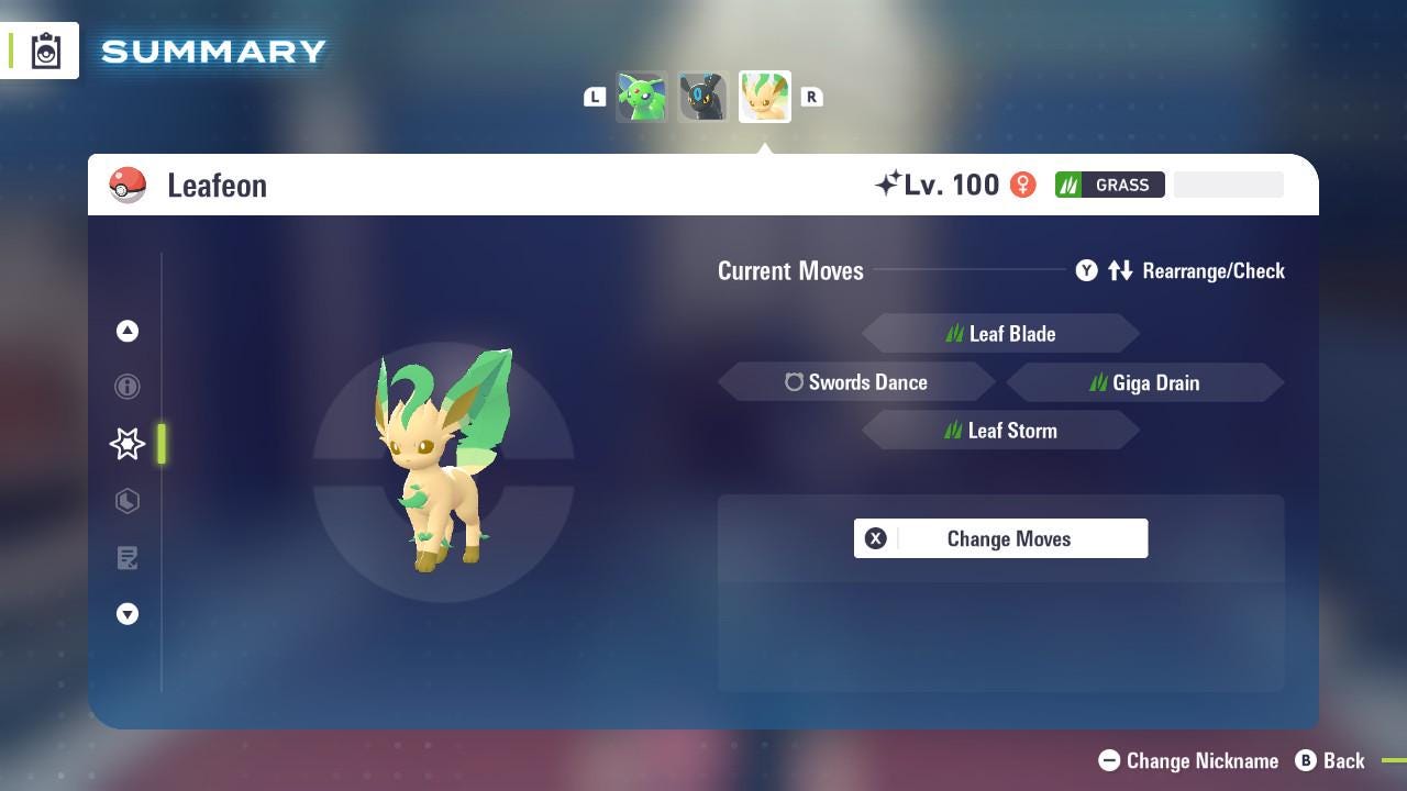 SHINY 6IV LEAFEON / Pokémon Legends ZA / 6IV Pokemon / Shiny Pokemon / Competitive / Fast Trade / Pokerus / Rare Pokemon