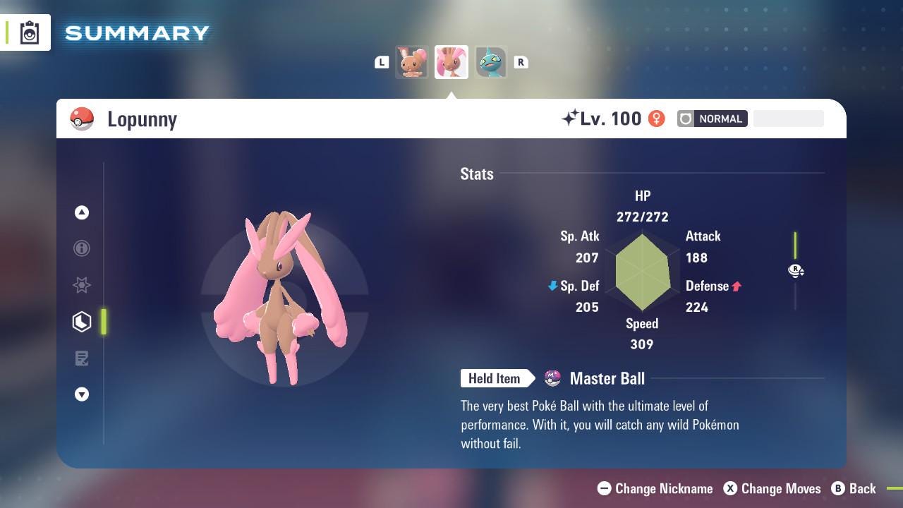 SHINY 6IV LOPUNNY / Pokémon Legends ZA / 6IV Pokemon / Shiny Pokemon / Competitive / Fast Trade / Pokerus / Rare Pokemon