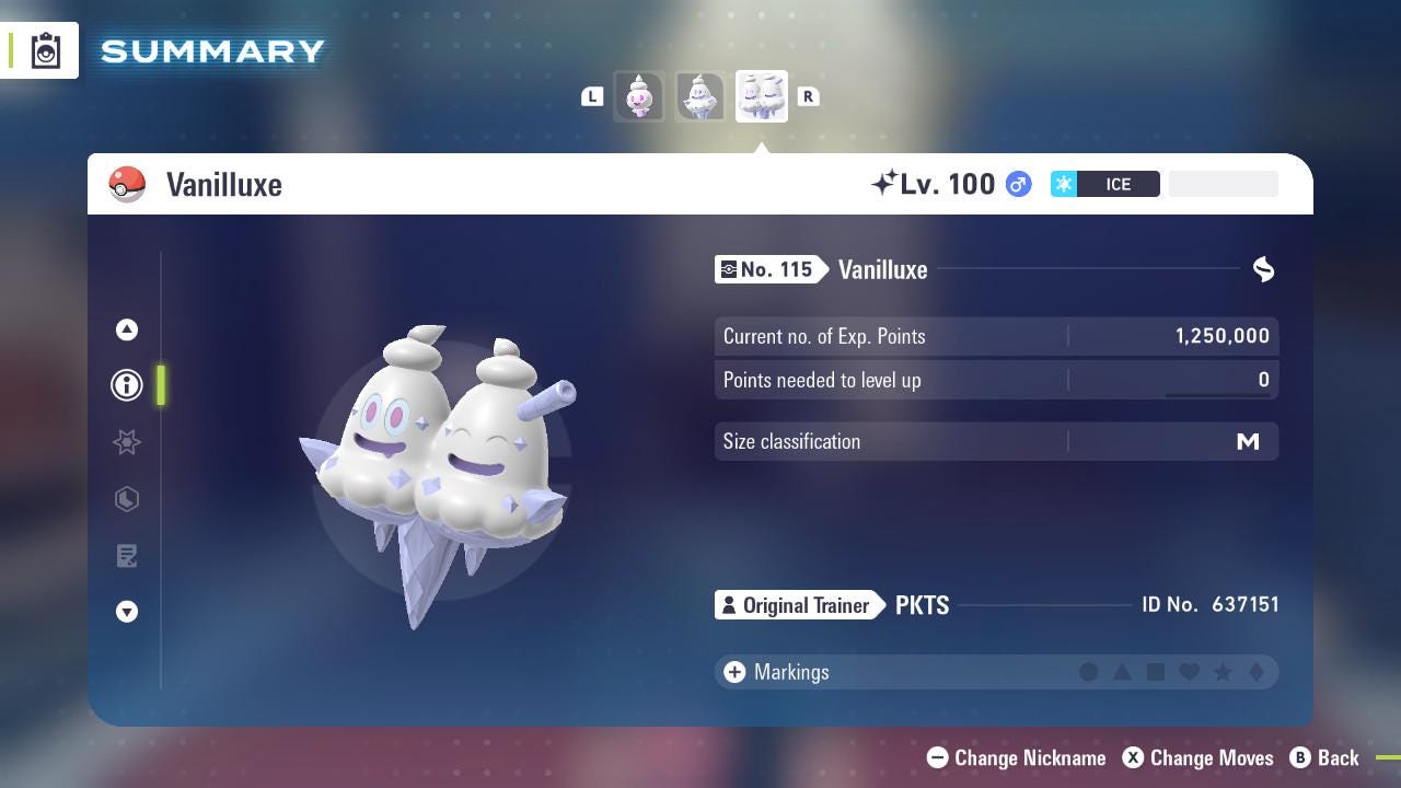 SHINY 6IV VANILLUXE / Pokémon Legends ZA / Competitive Set Battle Ready EV Trained / Shiny Pokemon / Customizable / Fast Trade /