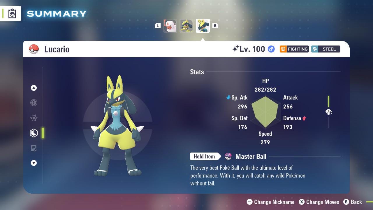 SHINY 6IV LUCARIO / Pokémon Legends ZA / 6IV Pokemon / Shiny Pokemon / Competitive / Fast Trade / Pokerus / Rare Pokemon