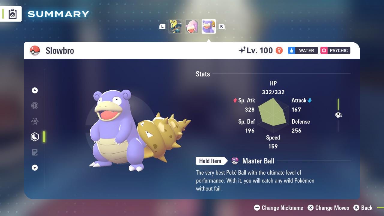 SHINY 6IV SLOWBRO / Pokémon Legends ZA / 6IV Pokemon / Shiny Pokemon / Competitive / Fast Trade / Pokerus / Rare Pokemon