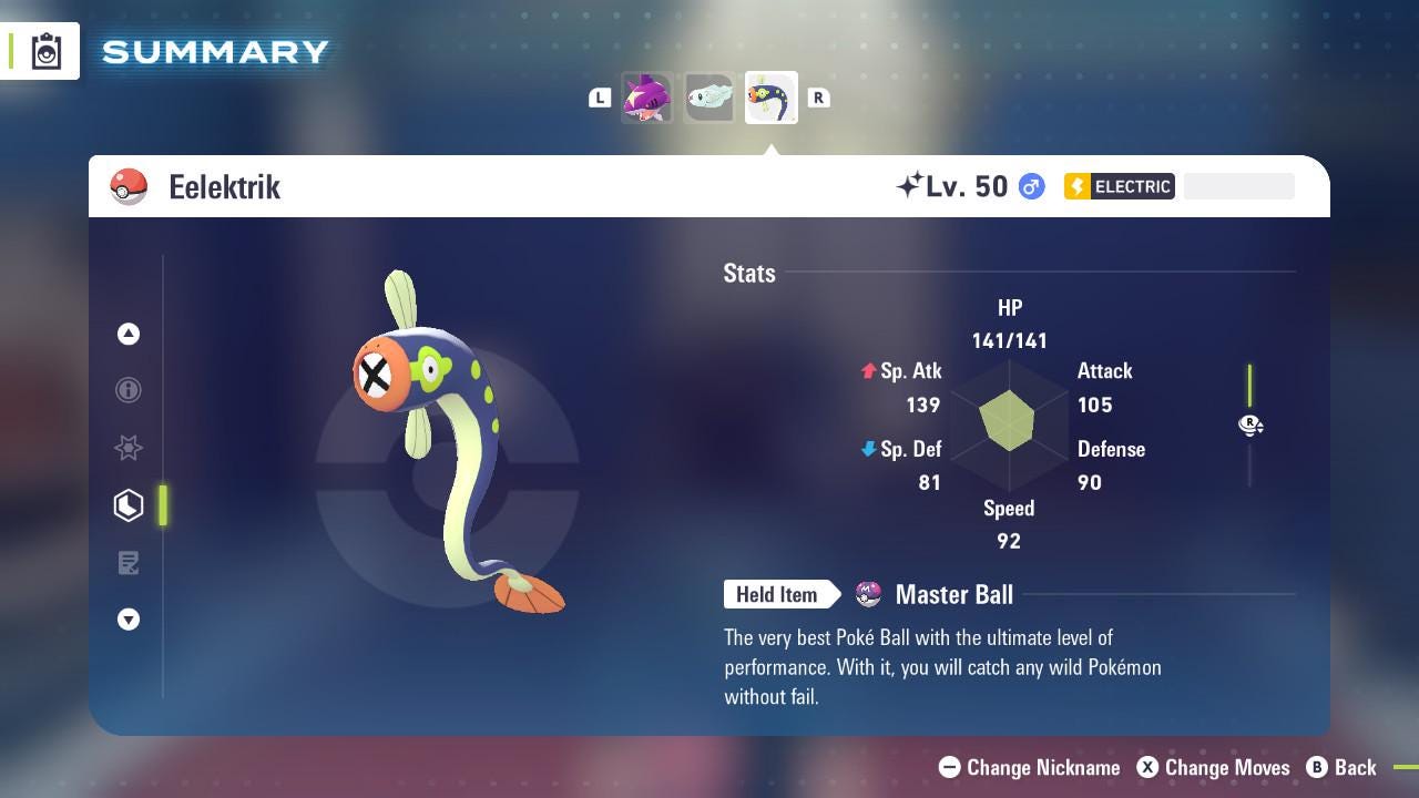 SHINY 6IV EELEKTRIK / Pokémon Legends ZA / 6IV Pokemon / Shiny Pokemon / Competitive / Fast Trade / Pokerus / Rare Pokemon