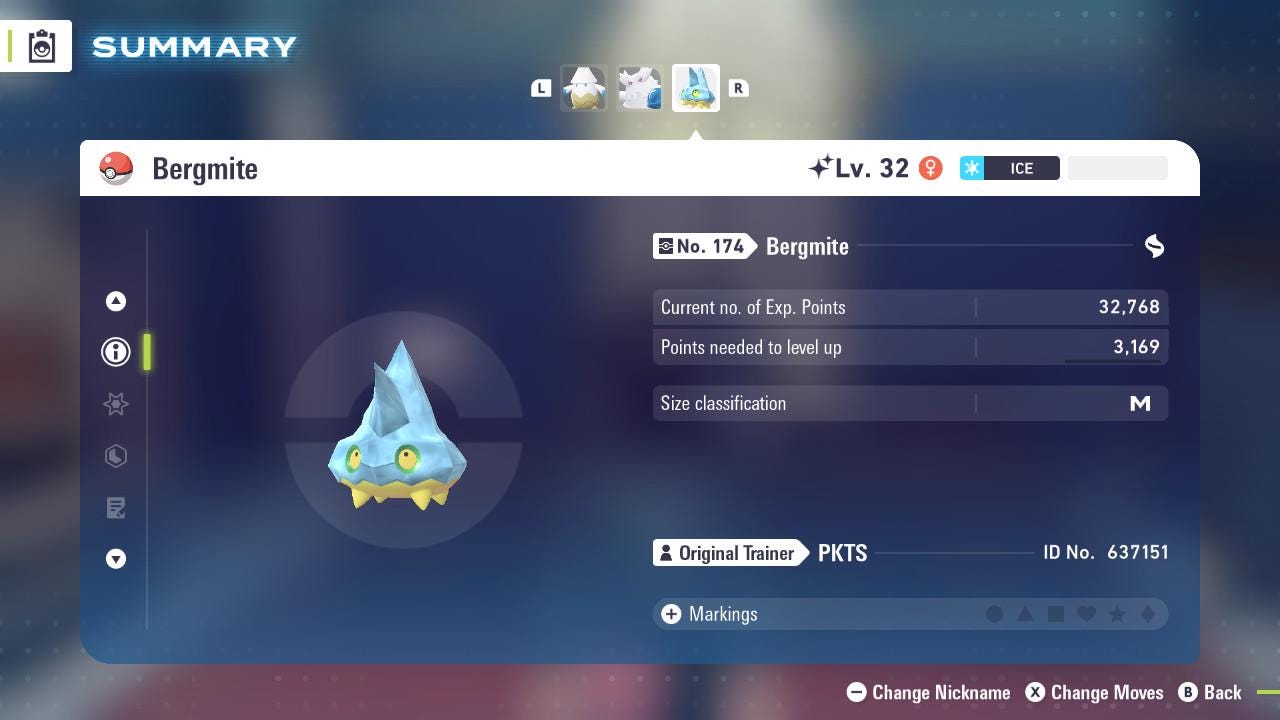 SHINY 6IV BERGMITE / Pokémon Legends ZA / 6IV Pokemon / Shiny Pokemon / Competitive / Fast Trade / Pokerus / Rare Pokemon