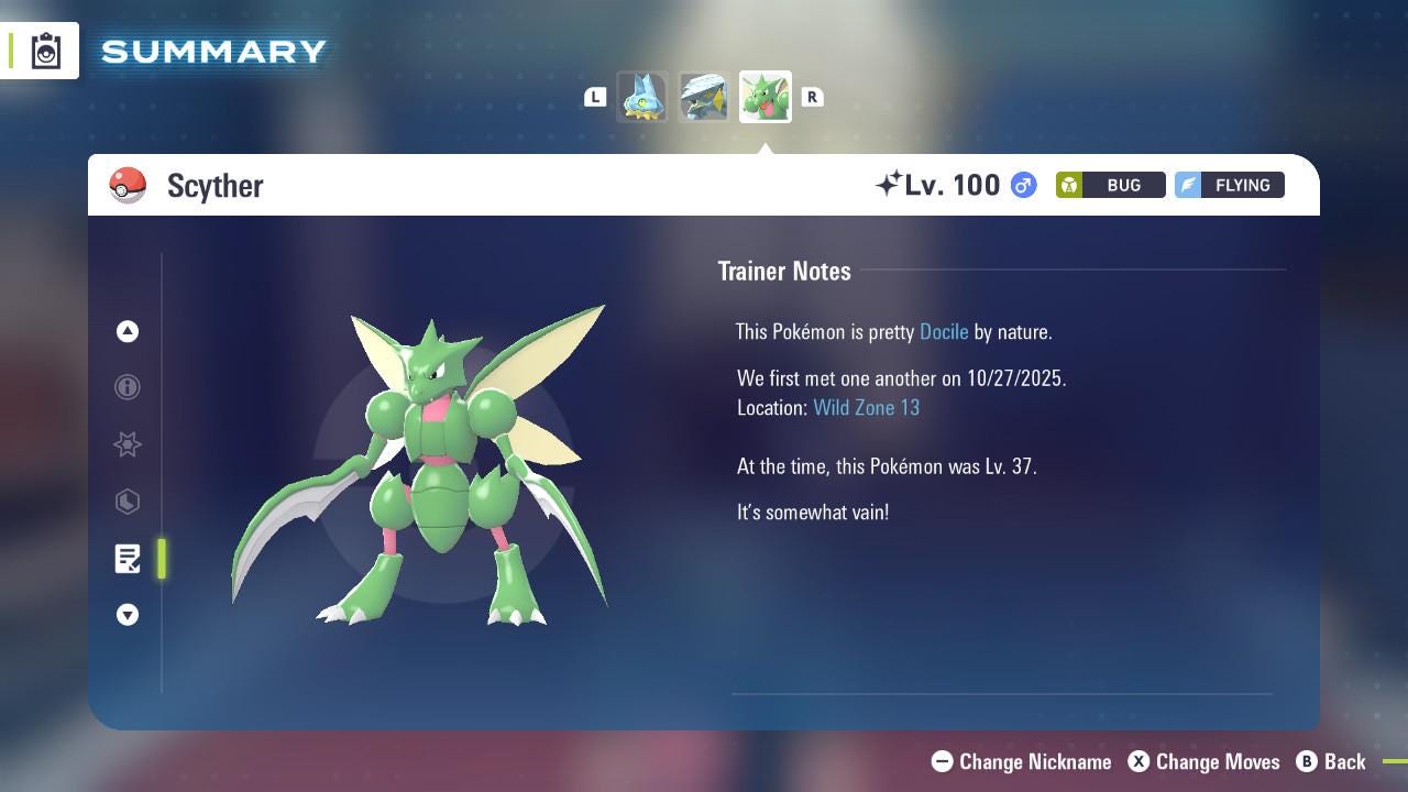 SHINY 6IV SCYTHER / Pokemon Legends Z-A / Competitive Set Battle Ready EV Trained / Shiny Pokemon / Customizable / Fast Trade /