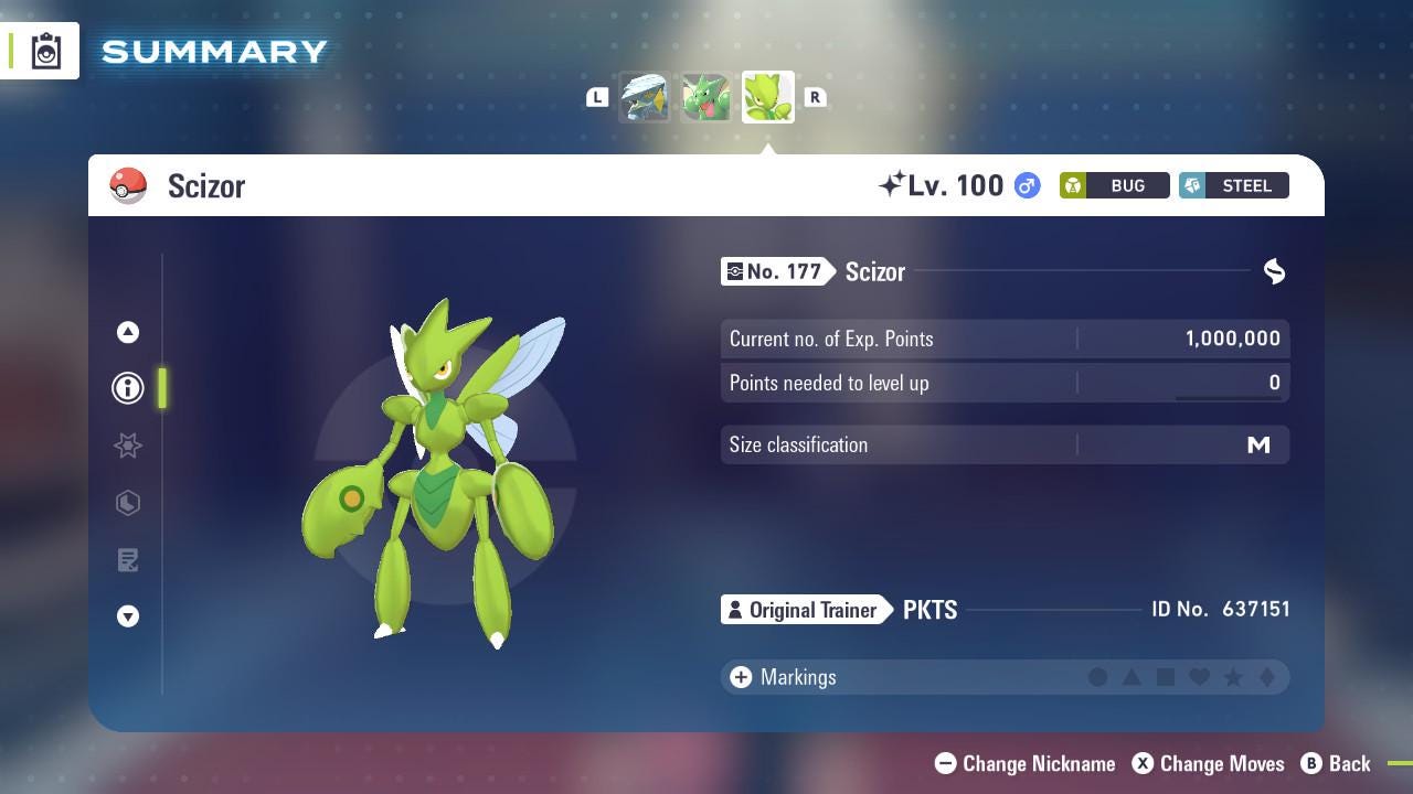 SHINY 6IV SCIZOR / Pokemon Legends Z-A / Competitive Set Battle Ready EV Trained / Shiny Pokemon / Customizable / Fast Trade /