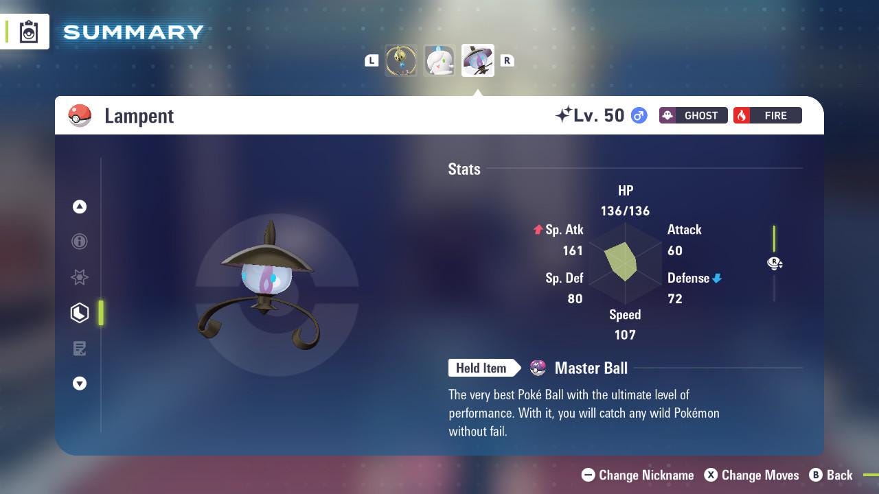 SHINY 6IV LAMPENT / Pokémon Legends ZA / 6IV Pokemon / Shiny Pokemon / Competitive / Fast Trade / Pokerus / Rare Pokemon