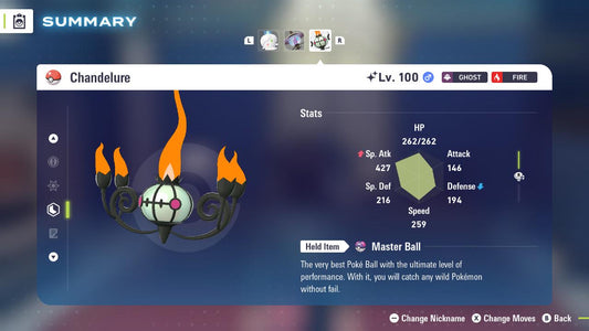 SHINY 6IV CHANDELURE / Pokémon Legends ZA / 6IV Pokemon / Shiny Pokemon / Competitive / Fast Trade / Pokerus / Rare Pokemon