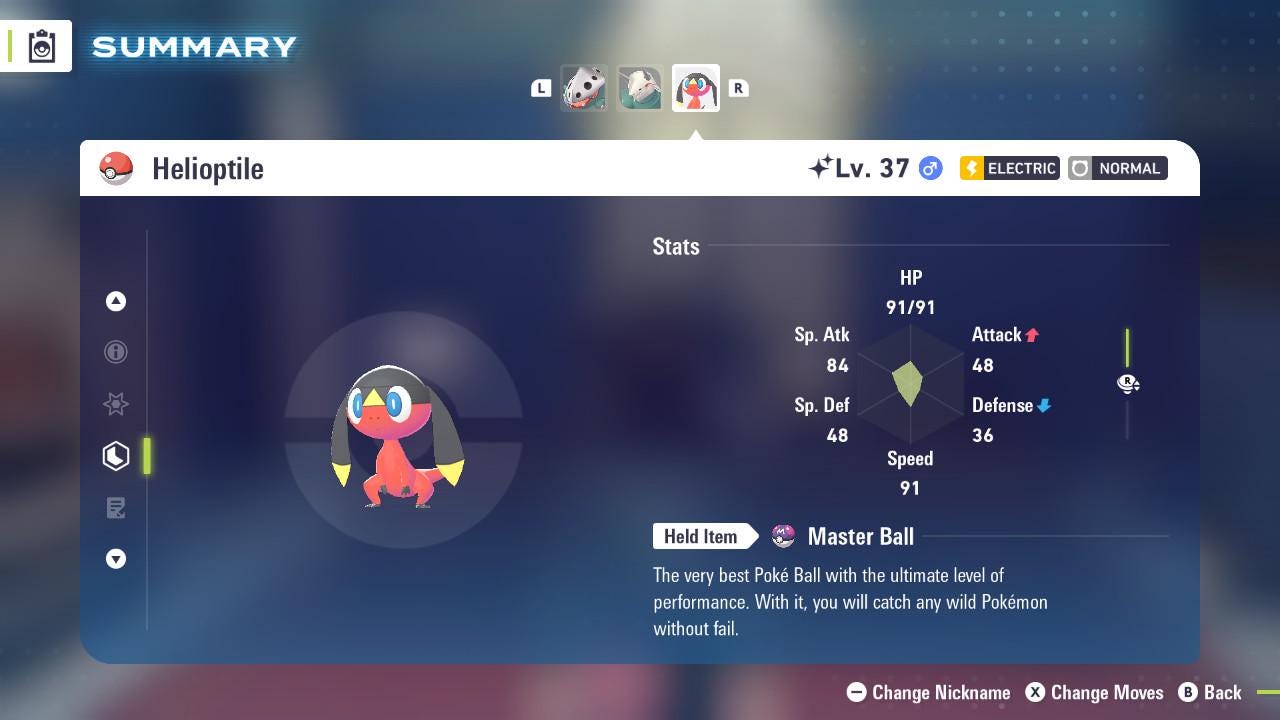 SHINY 6IV HELIOPTILE / Pokémon Legends ZA / 6IV Pokemon / Shiny Pokemon / Competitive / Fast Trade / Pokerus / Rare Pokemon