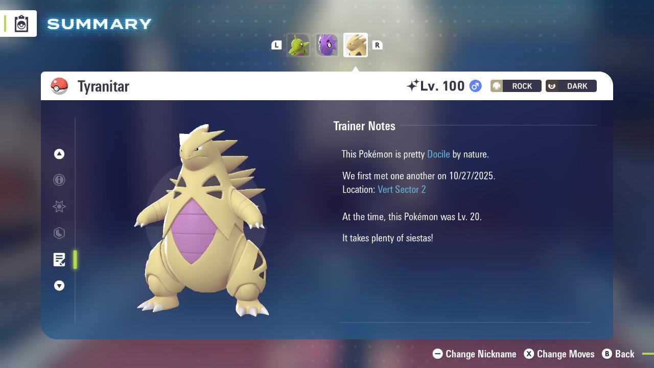 SHINY 6IV TYRANITAR  / Pokémon Legends ZA / 6IV Pokemon / Shiny Pokemon / Competitive / Fast Trade / Pokerus / Rare Pokemon