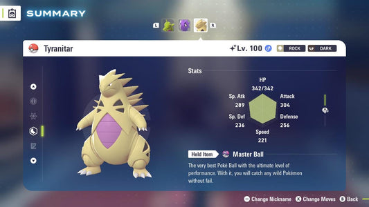 SHINY 6IV TYRANITAR  / Pokémon Legends ZA / 6IV Pokemon / Shiny Pokemon / Competitive / Fast Trade / Pokerus / Rare Pokemon