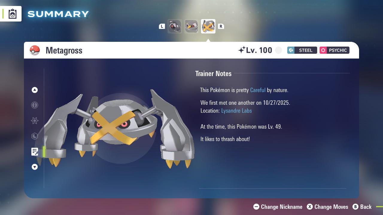 SHINY 6IV METAGROSS / Pokémon Legends ZA / 6IV Pokemon / Shiny Pokemon / Competitive / Fast Trade / Pokerus / Rare Pokemon