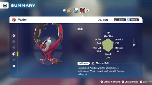 Non-Shiny 6IV YVELTAL / Pokémon Legends ZA / 6IV Pokemon / Shiny Pokemon / Competitive / Fast Trade / Pokerus / Rare Pokemon