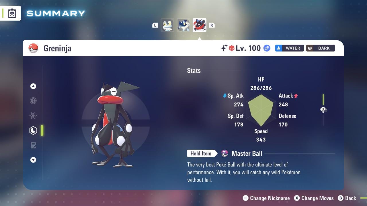 ALPHA SHINY 6IV Greninja / Pokémon Legends ZA / 6IV Pokemon / Shiny Pokemon / Competitive / Fast Trade / Pokerus / Rare Pokemon