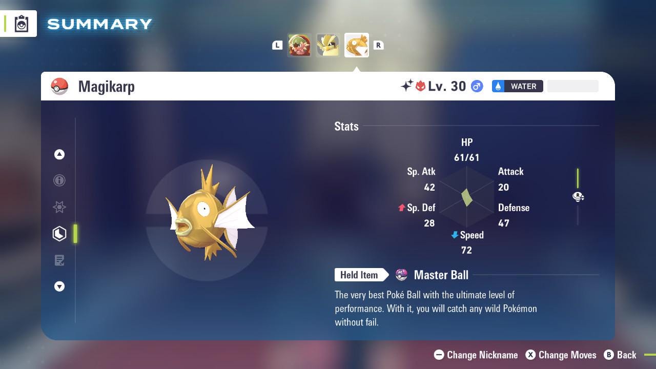 ALPHA SHINY 6IV Magikarp / Pokémon Legends ZA / 6IV Pokemon / Shiny Pokemon / Competitive / Fast Trade / Pokerus / Rare Pokemon