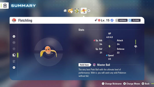 ALPHA SHINY 6IV Fletchling / Pokémon Legends ZA / 6IV Pokemon / Shiny Pokemon / Competitive / Fast Trade / Pokerus / Rare Pokemon