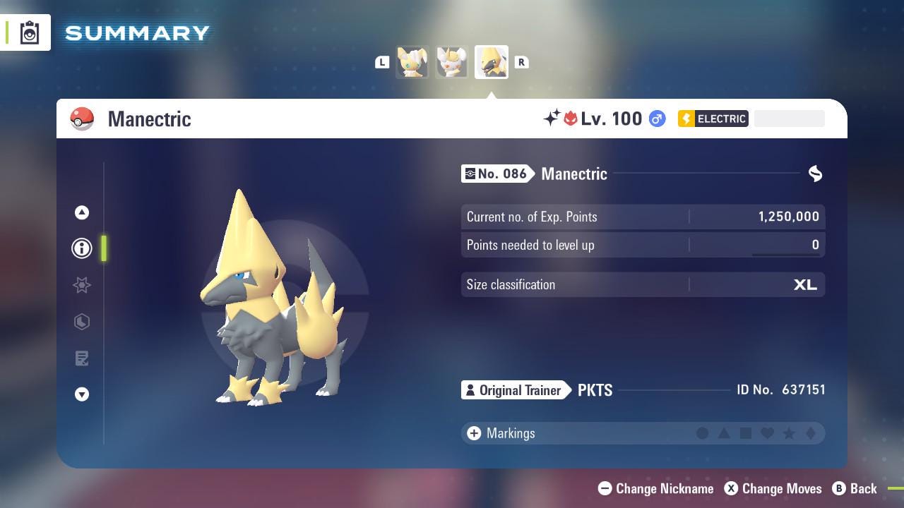 ALPHA SHINY 6IV Manectric / Pokémon Legends ZA / 6IV Pokemon / Shiny Pokemon / Competitive / Fast Trade / Pokerus / Rare Pokemon