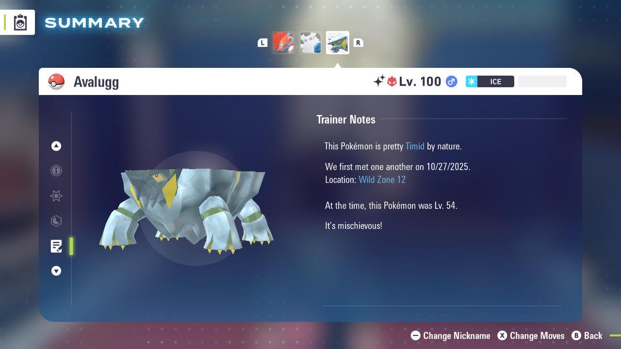 ALPHA SHINY 6IV Avalugg / Pokémon Legends ZA / 6IV Pokemon / Shiny Pokemon / Competitive / Fast Trade / Pokerus / Rare Pokemon