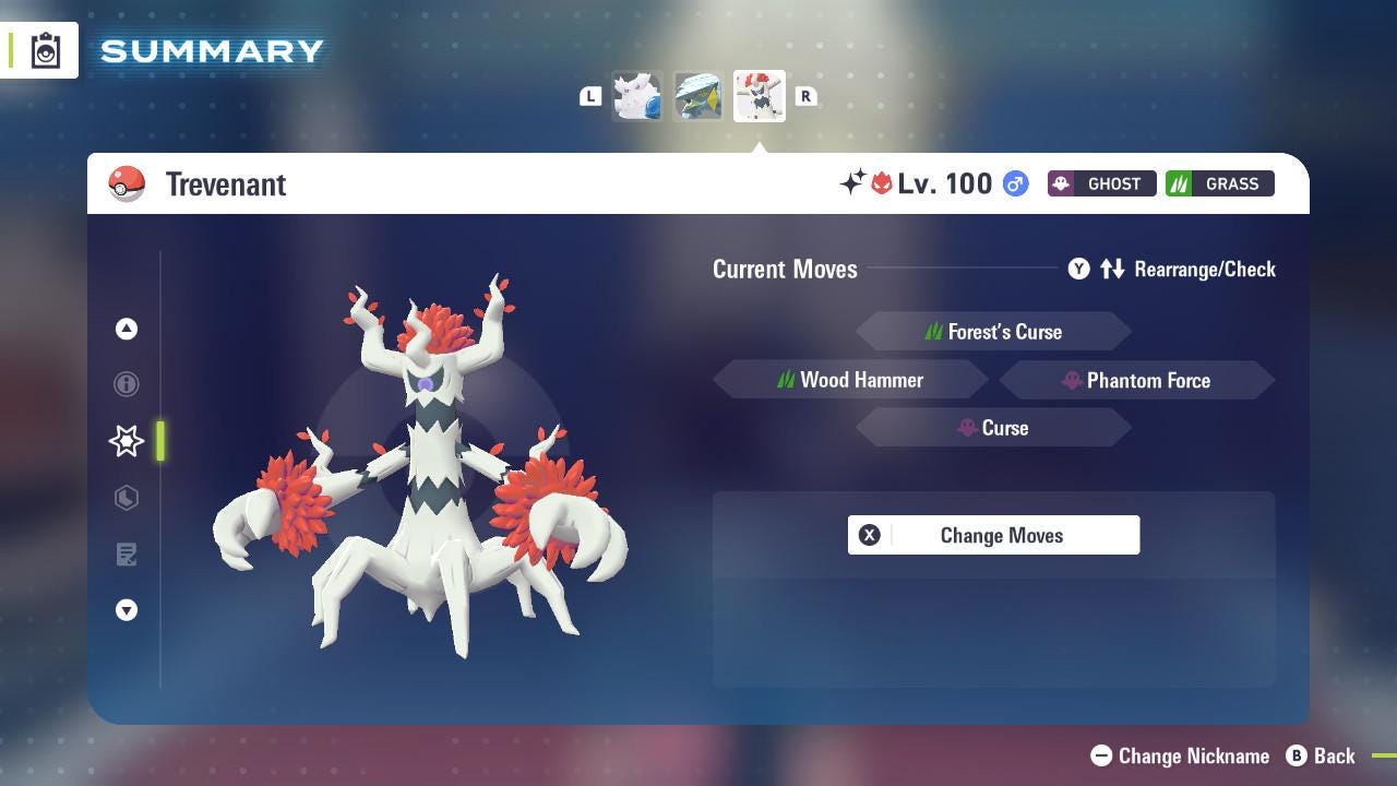 ALPHA SHINY 6IV Trevenant / Pokémon Legends ZA / 6IV Pokemon / Shiny Pokemon / Competitive / Fast Trade / Pokerus / Rare Pokemon