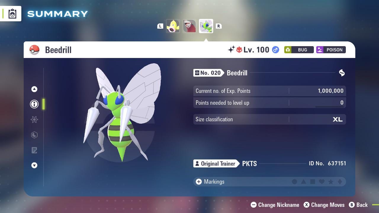 ALPHA SHINY 6IV Beedrill / Pokémon Legends ZA / 6IV Pokemon / Shiny Pokemon / Competitive / Fast Trade / Pokerus / Rare Pokemon