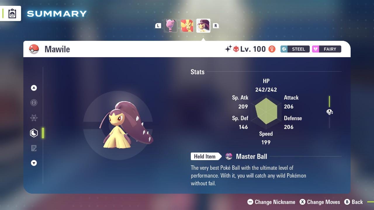 ALPHA SHINY 6IV Mawile / Pokémon Legends ZA / 6IV Pokemon / Shiny Pokemon / Competitive / Fast Trade / Pokerus / Rare Pokemon