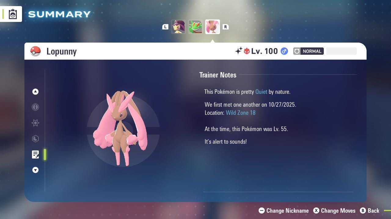ALPHA SHINY 6IV Lopunny / Pokémon Legends ZA / 6IV Pokemon / Shiny Pokemon / Competitive / Fast Trade / Pokerus / Rare Pokemon