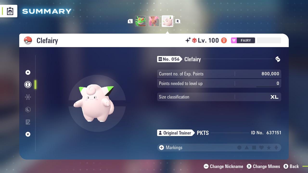 ALPHA SHINY 6IV Clefairy / Pokémon Legends ZA / 6IV Pokemon / Shiny Pokemon / Competitive / Fast Trade / Pokerus / Rare Pokemon