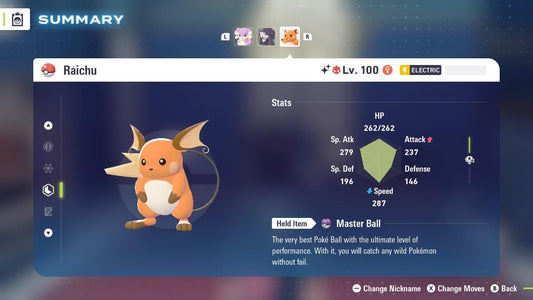 ALPHA SHINY 6IV Raichu / Pokémon Legends ZA / 6IV Pokemon / Shiny Pokemon / Competitive / Fast Trade / Pokerus / Rare Pokemon