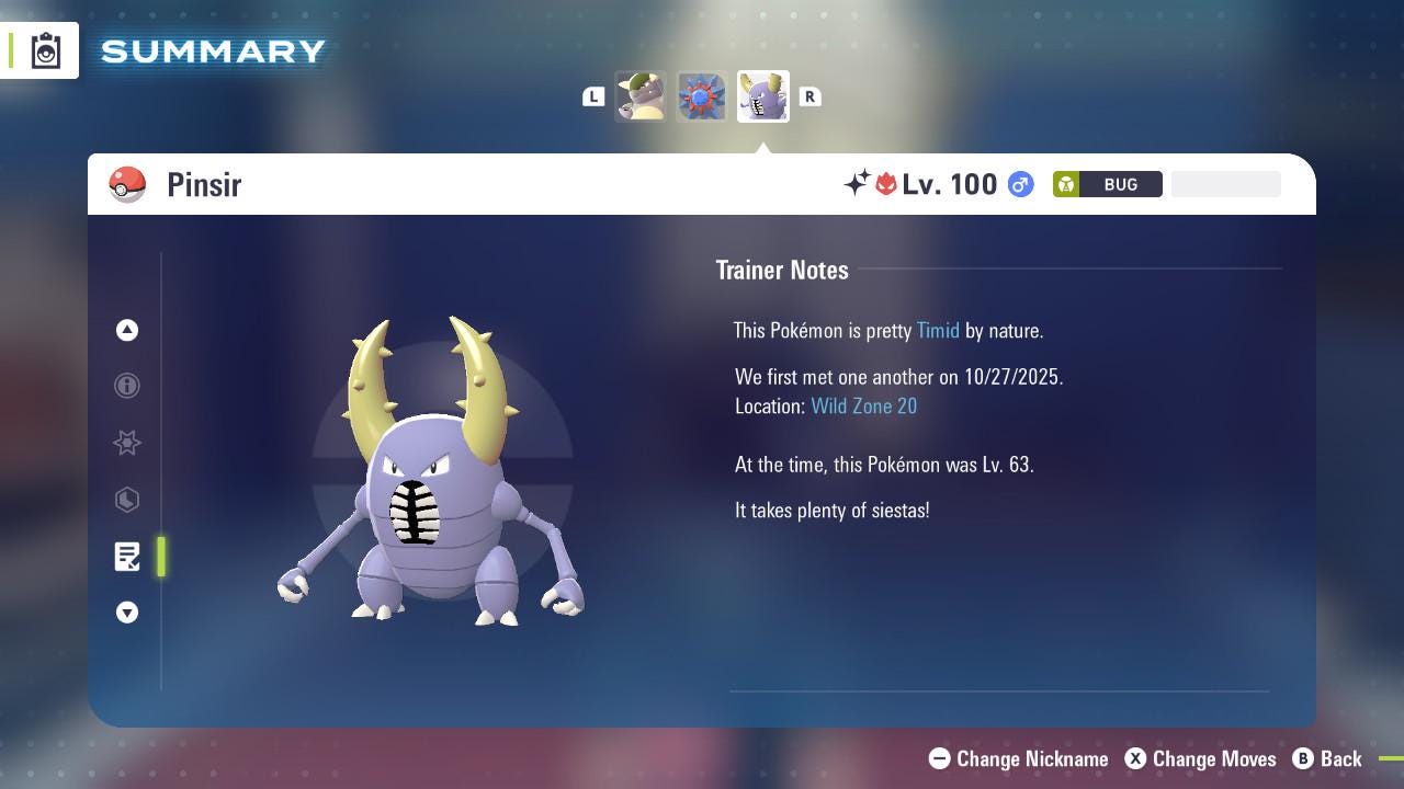 ALPHA SHINY 6IV Pinsir / Pokémon Legends ZA / 6IV Pokemon / Shiny Pokemon / Competitive / Fast Trade / Pokerus / Rare Pokemon