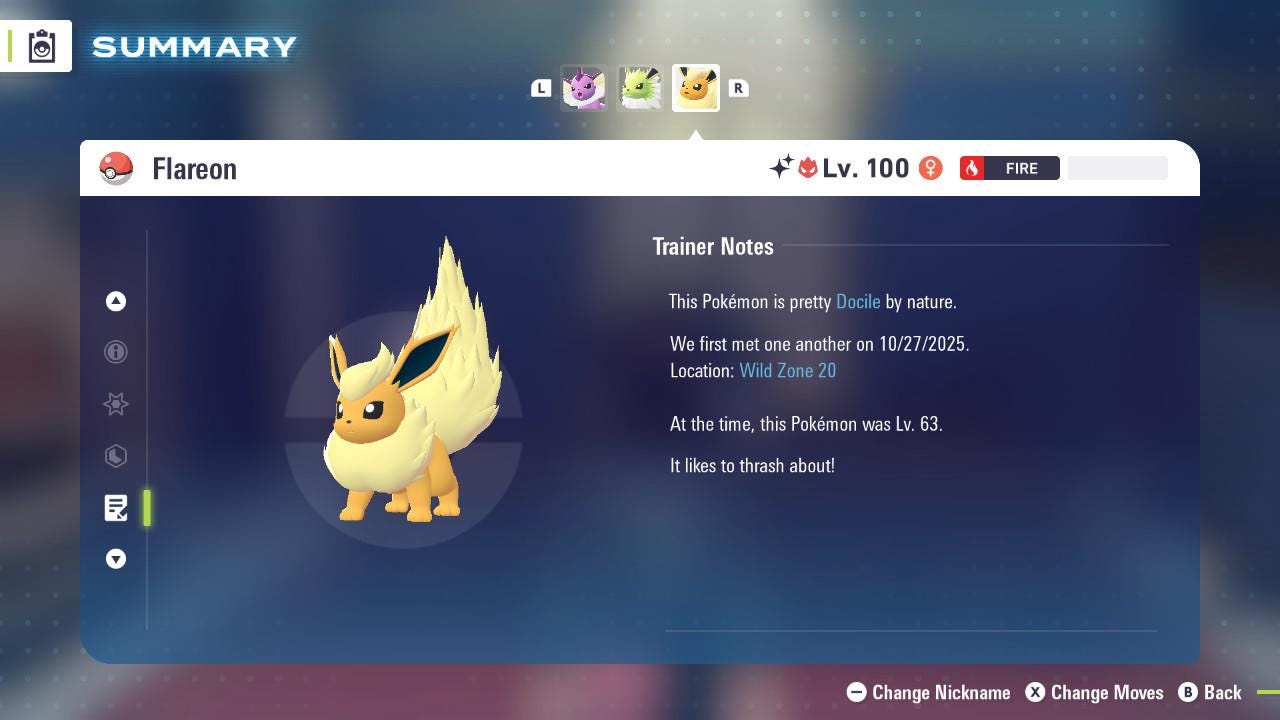 ALPHA SHINY 6IV Flareon / Pokémon Legends ZA / 6IV Pokemon / Shiny Pokemon / Competitive / Fast Trade / Pokerus / Rare Pokemon