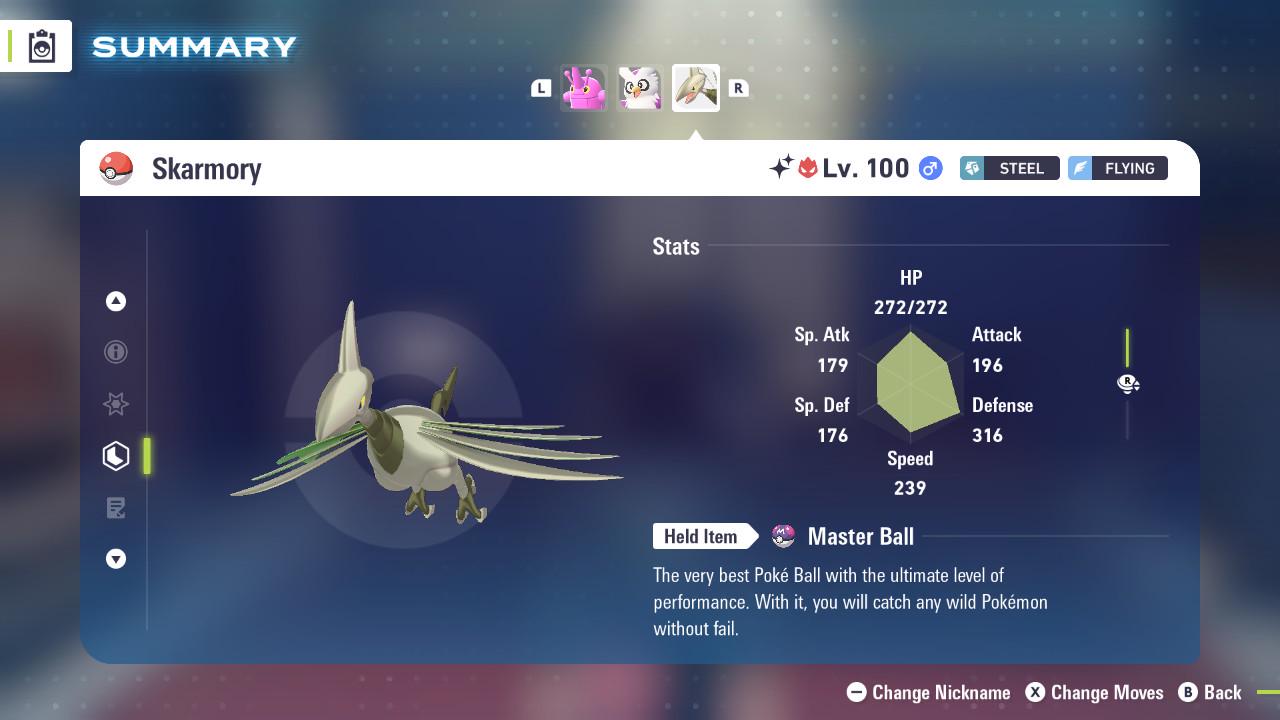 ALPHA SHINY 6IV Skarmory / Pokémon Legends ZA / 6IV Pokemon / Shiny Pokemon / Competitive / Fast Trade / Pokerus / Rare Pokemon