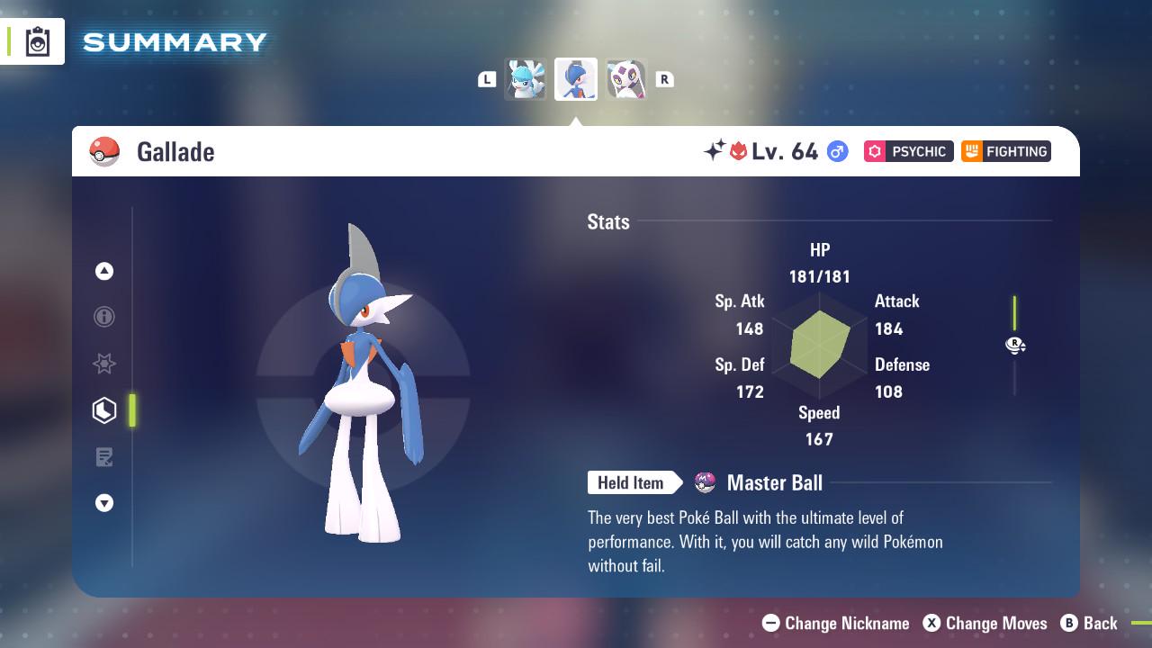 ALPHA SHINY 6IV Gallade / Pokémon Legends ZA / 6IV Pokemon / Shiny Pokemon / Competitive / Fast Trade / Pokerus / Rare Pokemon