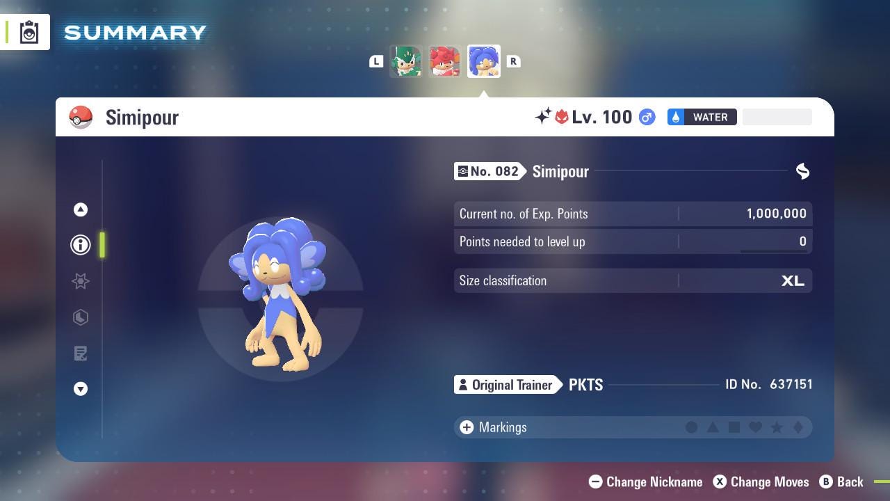 ALPHA SHINY 6IV Simipour / Pokémon Legends ZA / 6IV Pokemon / Shiny Pokemon / Competitive / Fast Trade / Pokerus / Rare Pokemon