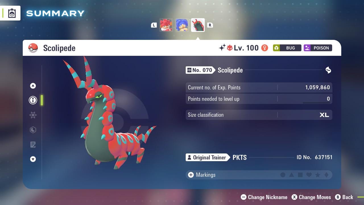 ALPHA SHINY 6IV Scolipede / Pokémon Legends ZA / 6IV Pokemon / Shiny Pokemon / Competitive / Fast Trade / Pokerus / Rare Pokemon