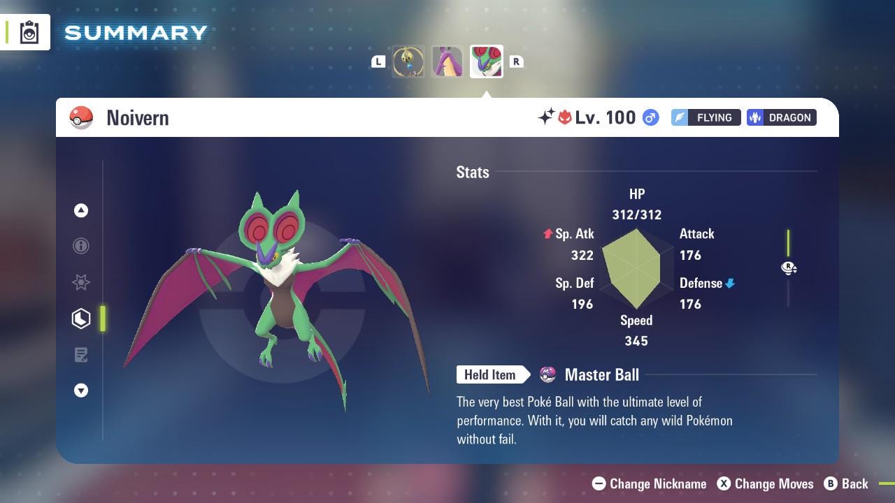 ALPHA SHINY 6IV Noivern / Pokémon Legends ZA / 6IV Pokemon / Shiny Pokemon / Competitive / Fast Trade / Pokerus / Rare Pokemon