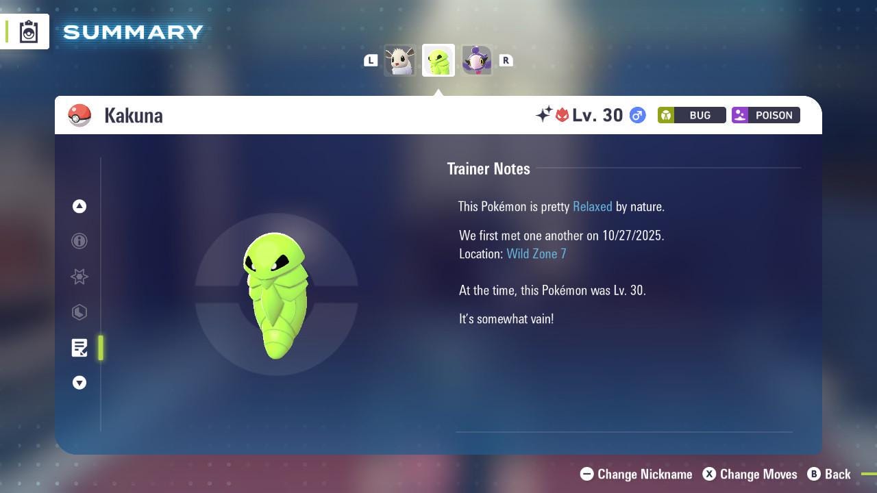 ALPHA SHINY 6IV Kakuna / Pokémon Legends ZA / 6IV Pokemon / Shiny Pokemon / Competitive / Fast Trade / Pokerus / Rare Pokemon